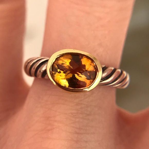David Yurman Jewelry - David Yurman 18K Gold Orange Citrine Noblesse Ring